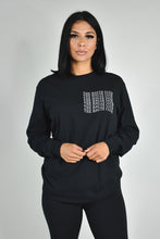 Load image into Gallery viewer, The Haute Club So Wavy Long Sleeve Tee in Black